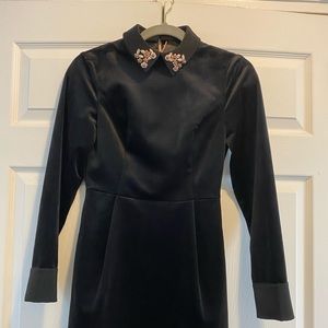 Ted Baker mini black velvet dress